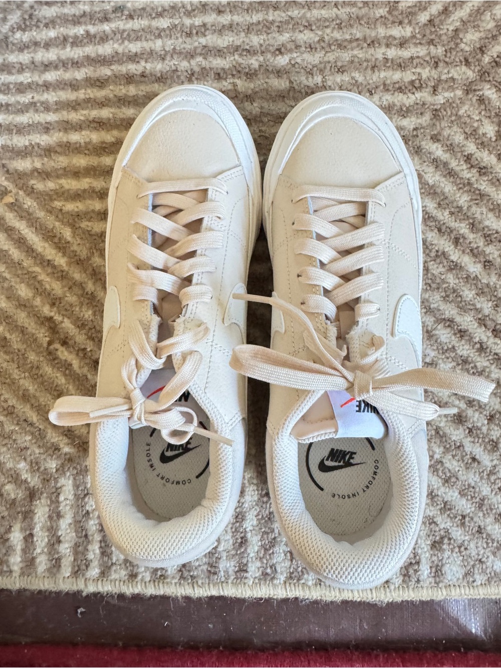 Nike Women's Cream Low-Top Platform Sneaker - Picture 3 of 4